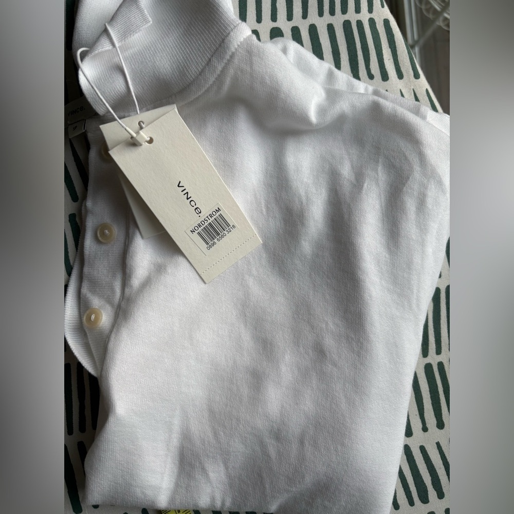 Vince Easy Cotton Polo Shirt size Small white - Picture 6 of 7